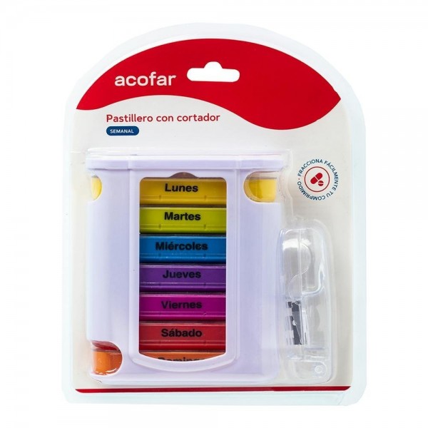 Pastillero Acofar Semanal 4 Tomas C/Cortador