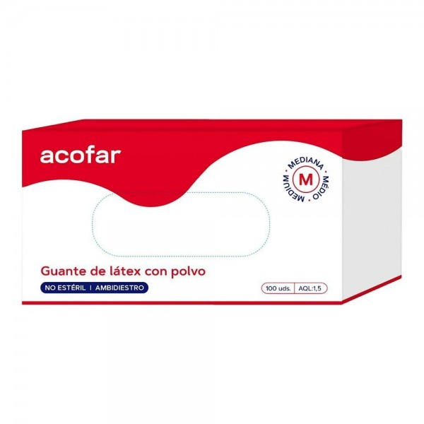 Guantes Acofar Nitrilo Azul T/M 100 Un S/Polvo