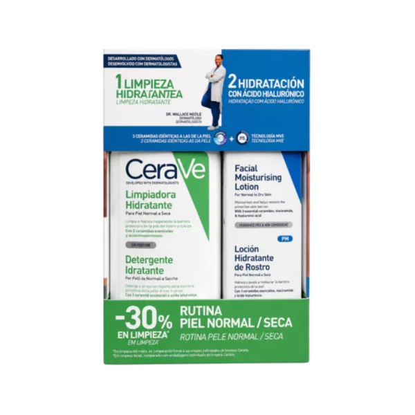 Pack Rutina Piel Normal/ Seca Gel Limpiador Espumoso + Facial Moisturising | Cerave