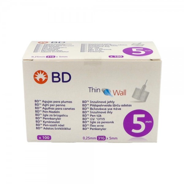 Aguja Bd Pluma 31G 0.25X5 Mm 100U R320212