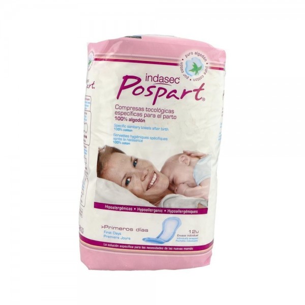 Indasec Pospart® Compresas Algodón Primeros Días 12U