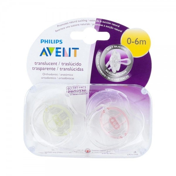 Chupete Avent Scf170/18 0-6M Transluc 2 U
