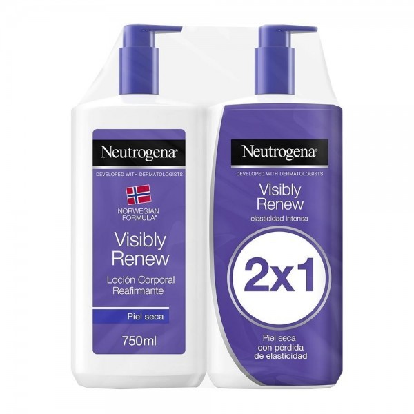 Neutrogena Fórmula Noruega Loción Visiblemente Reafirmante (pack de 2 x 750 ml), crema hidratante corporal para todo tipo de pie