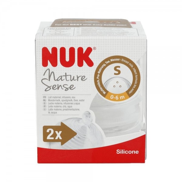 Tetina Nuk Nature Sense T1 0-6M Sil S 2U