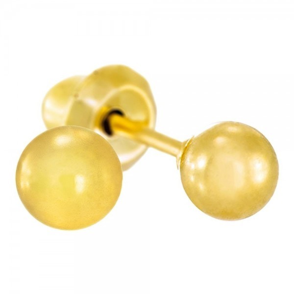 Pendiente Prim Inv 11C 24K-Bola Dor 4 Mm 2 U