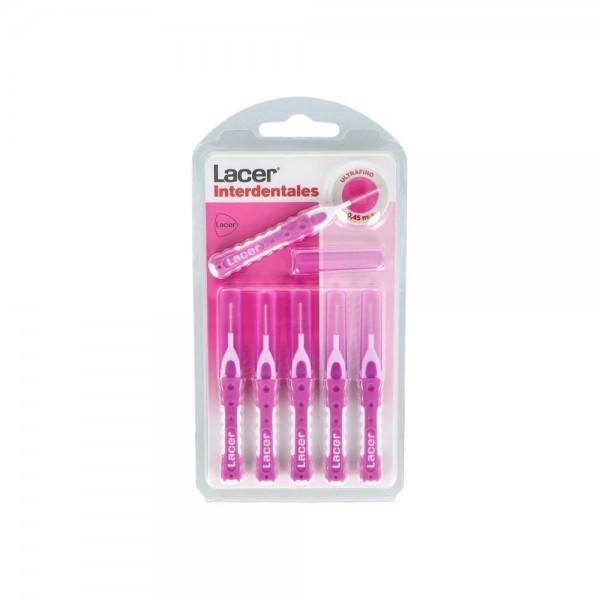 Cepillo Interdental Lacer Ultrafino Recto Rosa 6 U