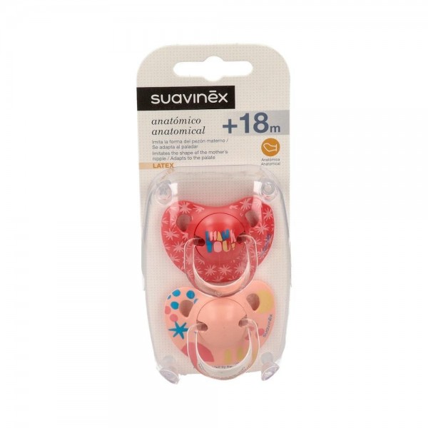 Chupete Suavinex Anatomico Latex +18M 2Uds