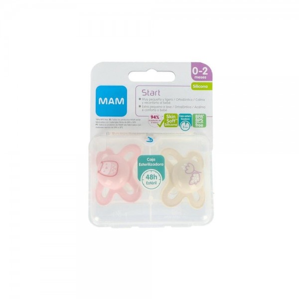 Chupete Mam Start Sili Fiso 0-2 M 2 Un Rosa