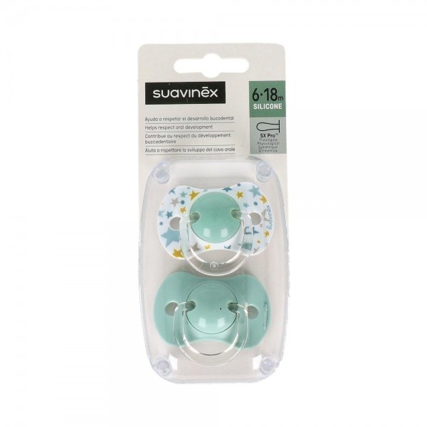 Chupete Fisiologico Suavinex Silicona 6-18 M 2 Un