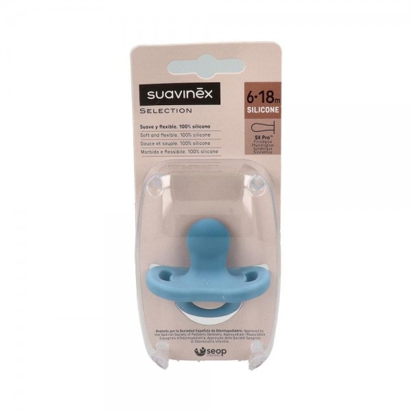 Chupete Suavinex Tetina Fisiologica Todo Silicona 6-18 M...