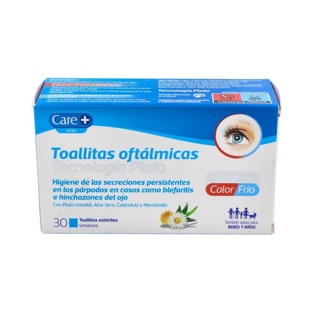 Care+ Toallitas Oftalm Stada Tecnol Plata 30 U